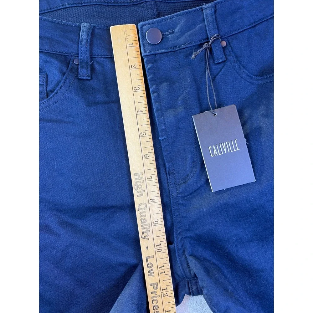 Caliville Shorts Mens XL Navy Blue Stretch Flat Front Chino 6.5" Inseam NEW - Picture 5 of 6